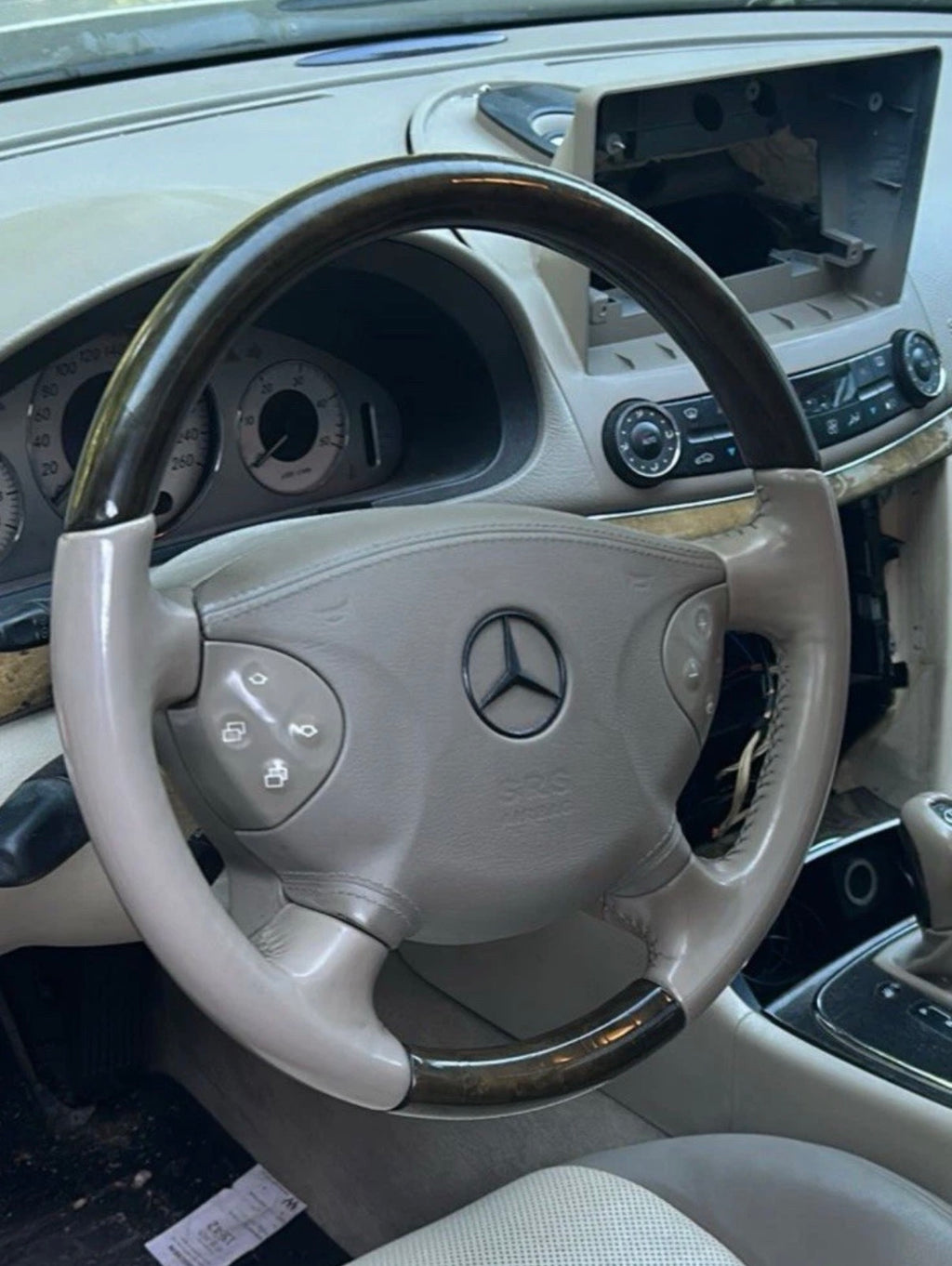 Holzlenkrad Mercedes W211 E-Klasse W463 G-Klasse Lederlenkrad Holz Lenkrad Beige