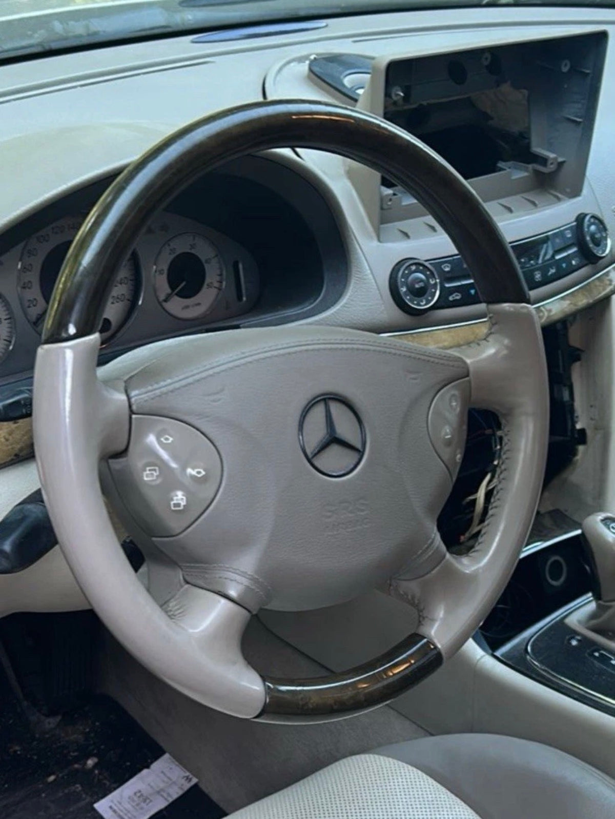 Holzlenkrad Mercedes W211 E-Klasse W463 G-Klasse Lederlenkrad Holz Lenkrad Beige